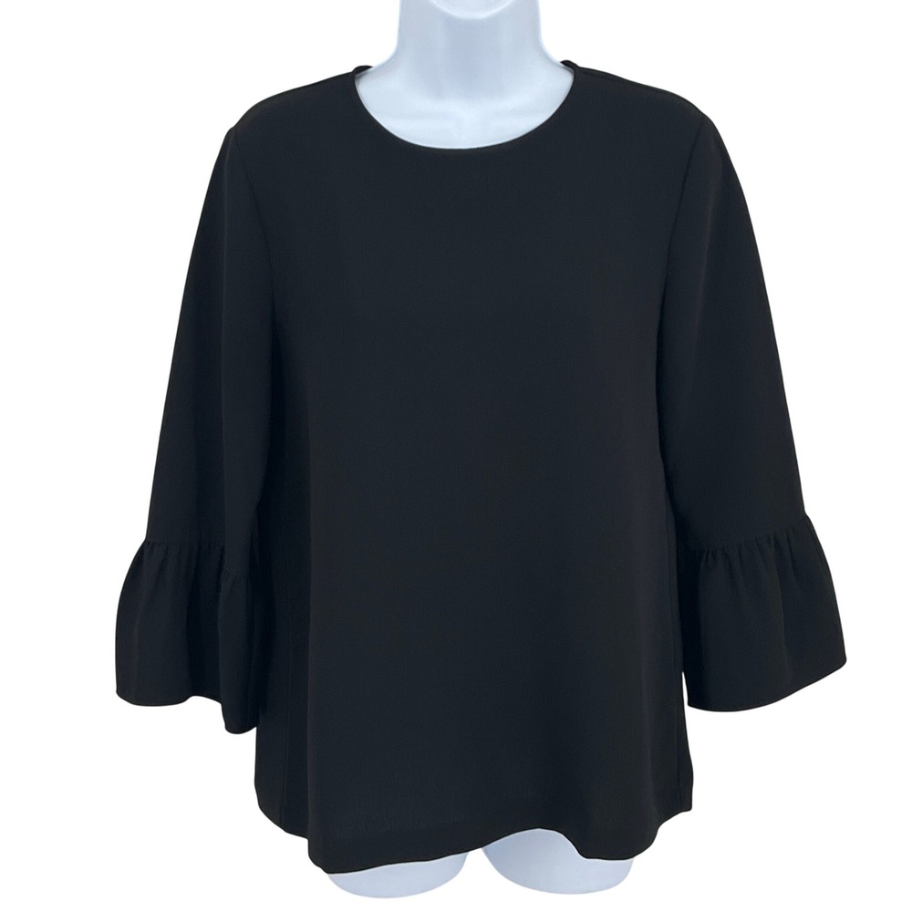 Madewell Blouse Womens S Black Bell Sleeve Minimalist Timeless Flowy Bohemian